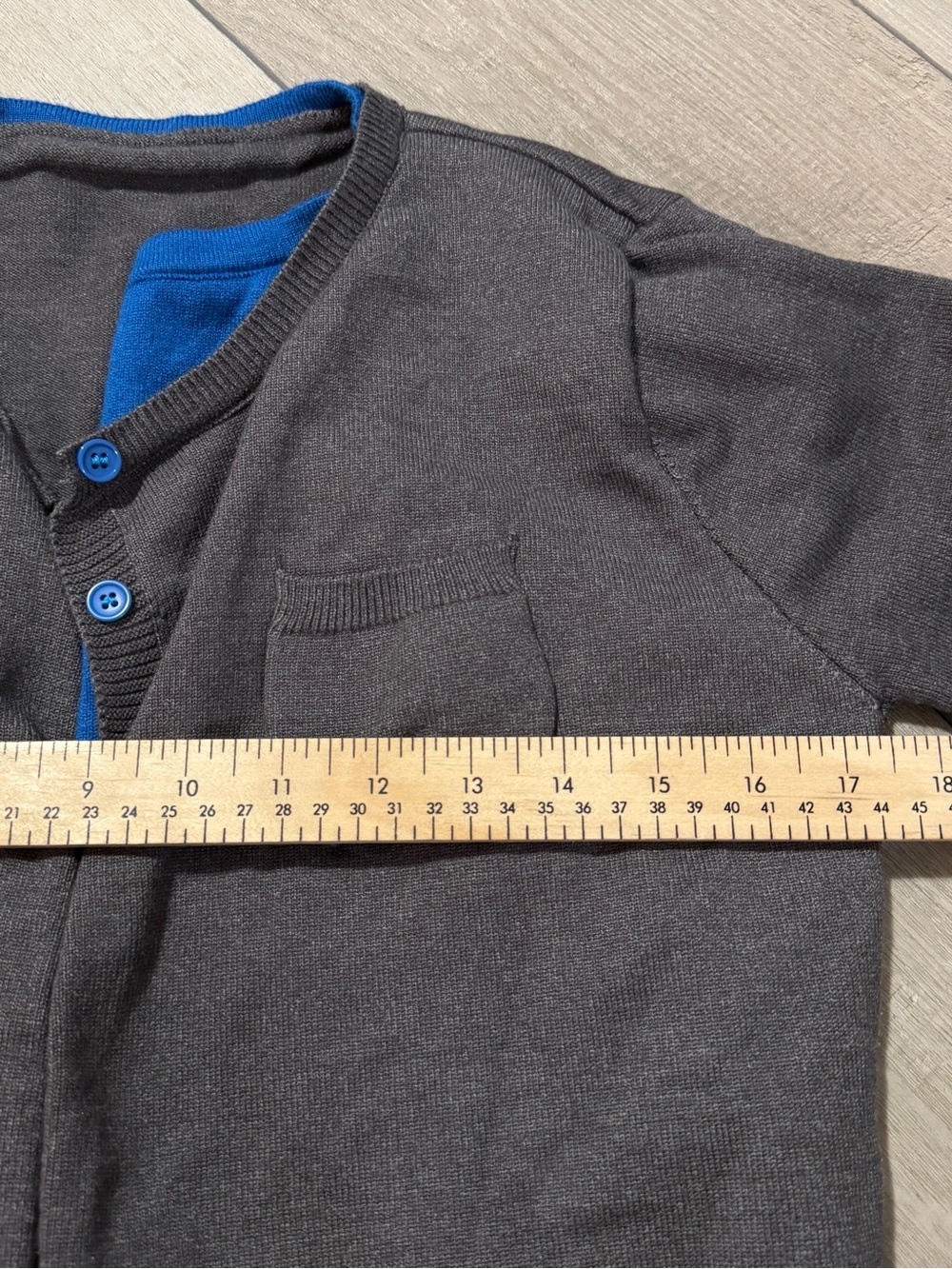 Womens Gray Double Layer Knit Cardigan Button Front Long Sleeve Sweater M Preepy - Picture 7 of 7